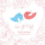 Love birds in Save the Date 