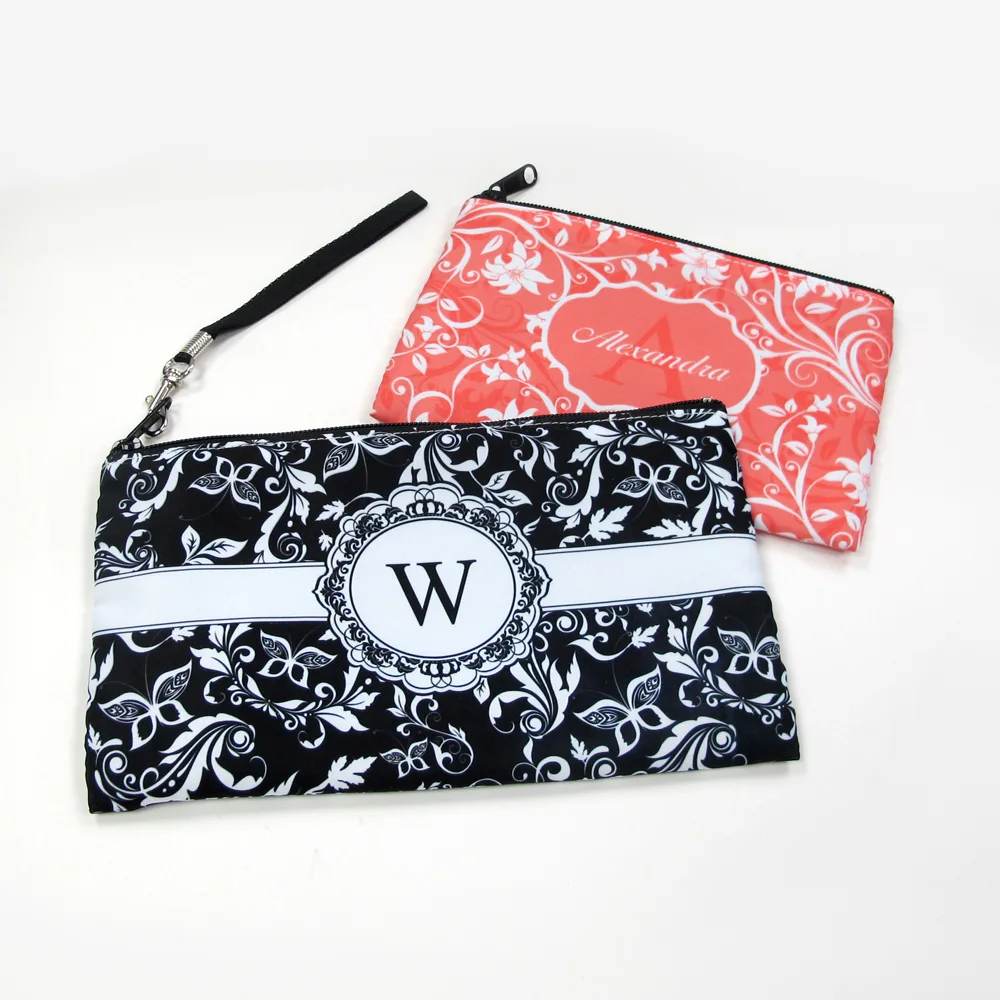 Personalised floral pattern printed on cosmetic bags
