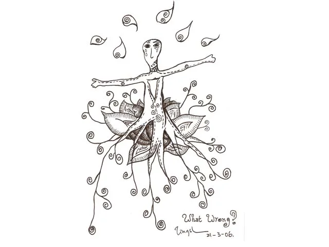 Hand-drawn botanical character study