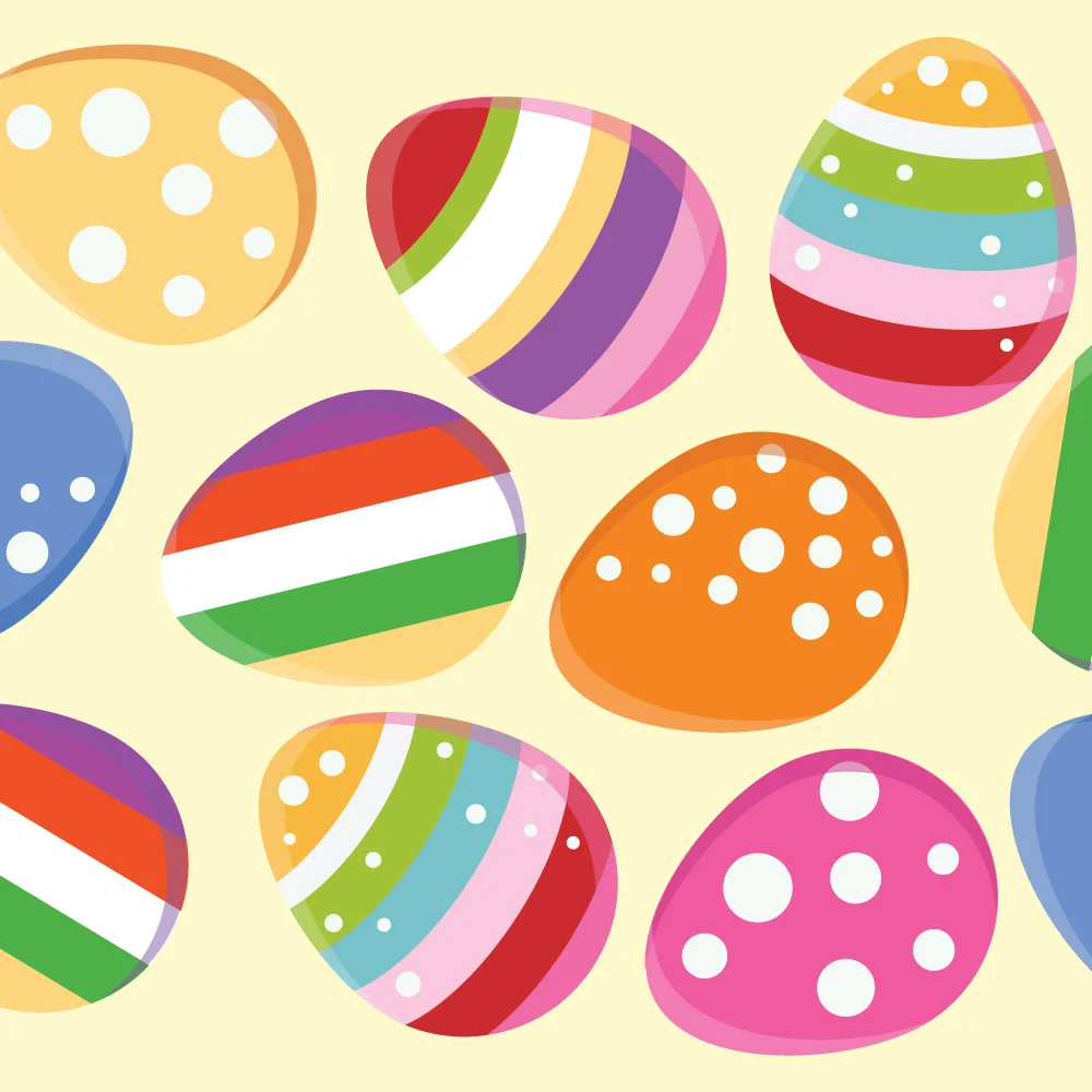 Colourful illustrated egg pattern