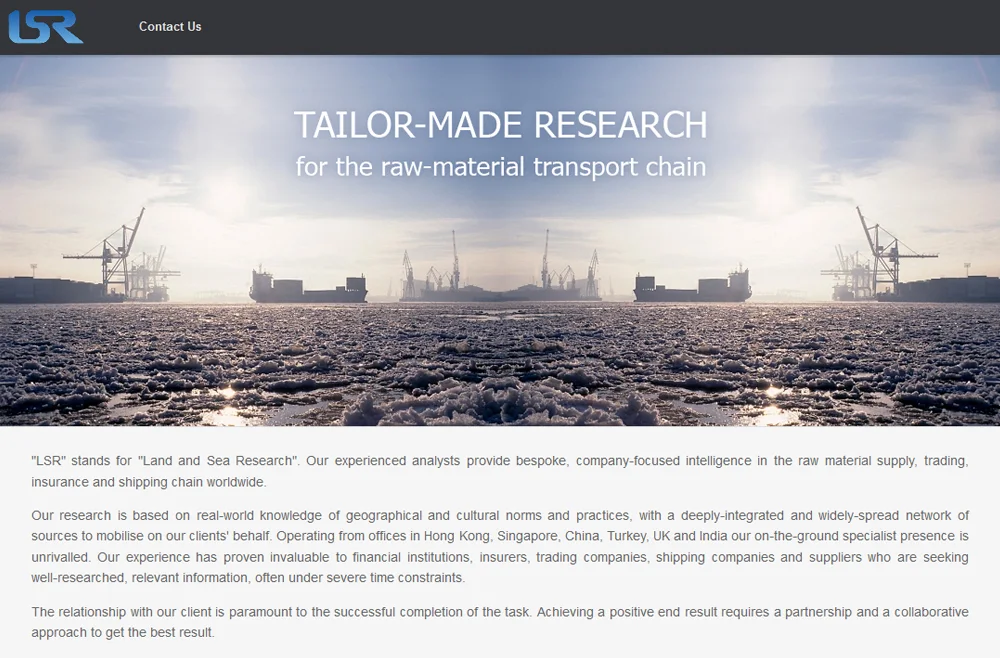 Land and Sea Research corporate website design
