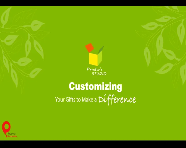 Green promotional animation title frame