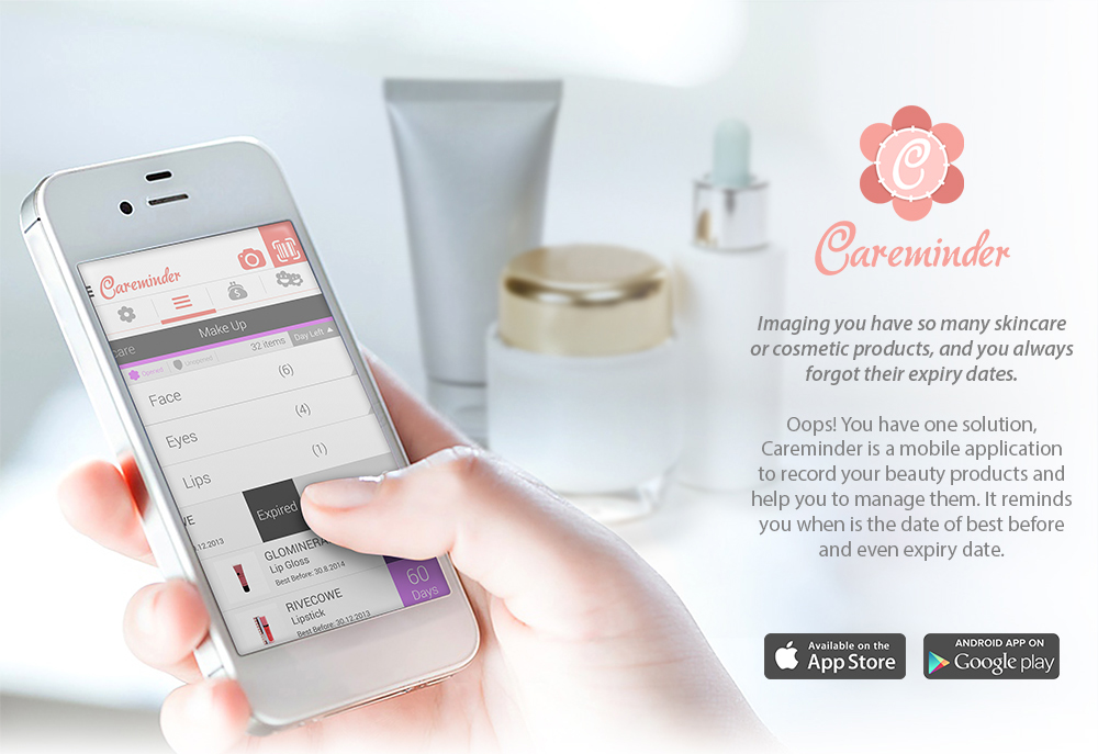 Careminder mobile application interface