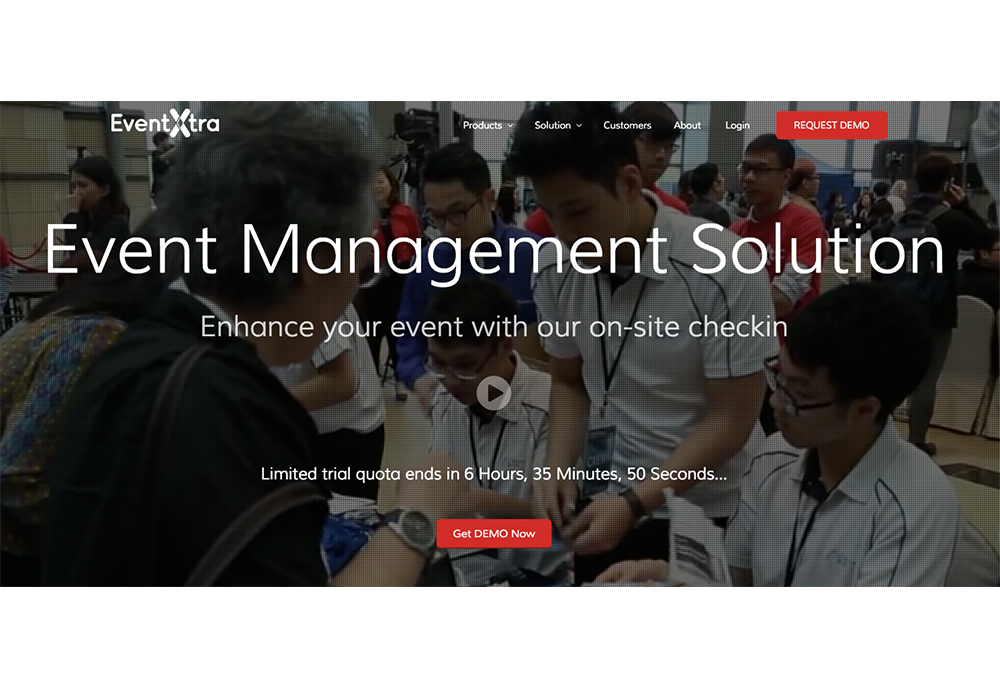 EventXtra event platform interface